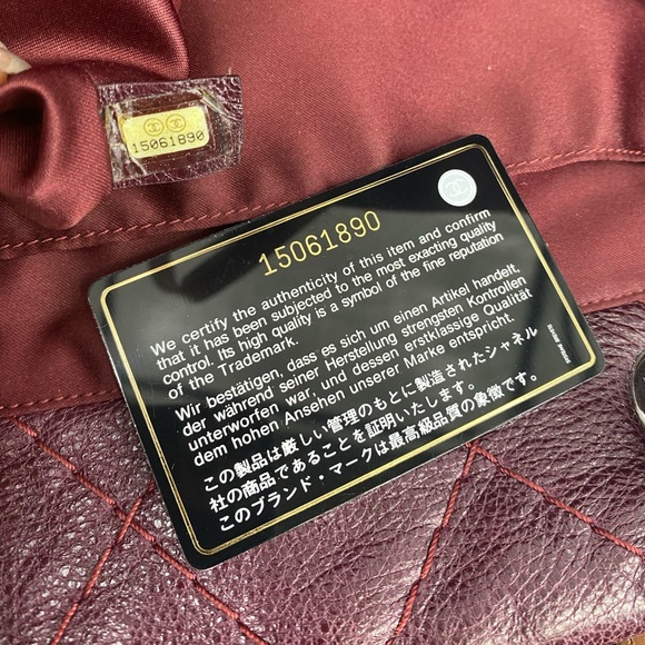 Quilted CC Shoulder tote Bag Calfskin Purple - Picture 6 of 8